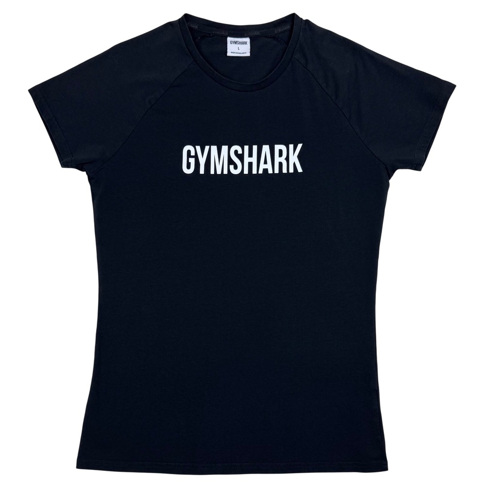 Gymshark Muscle Fit Apollo T-Shirt Activewear Men L Black Logo Stretch GMST4256